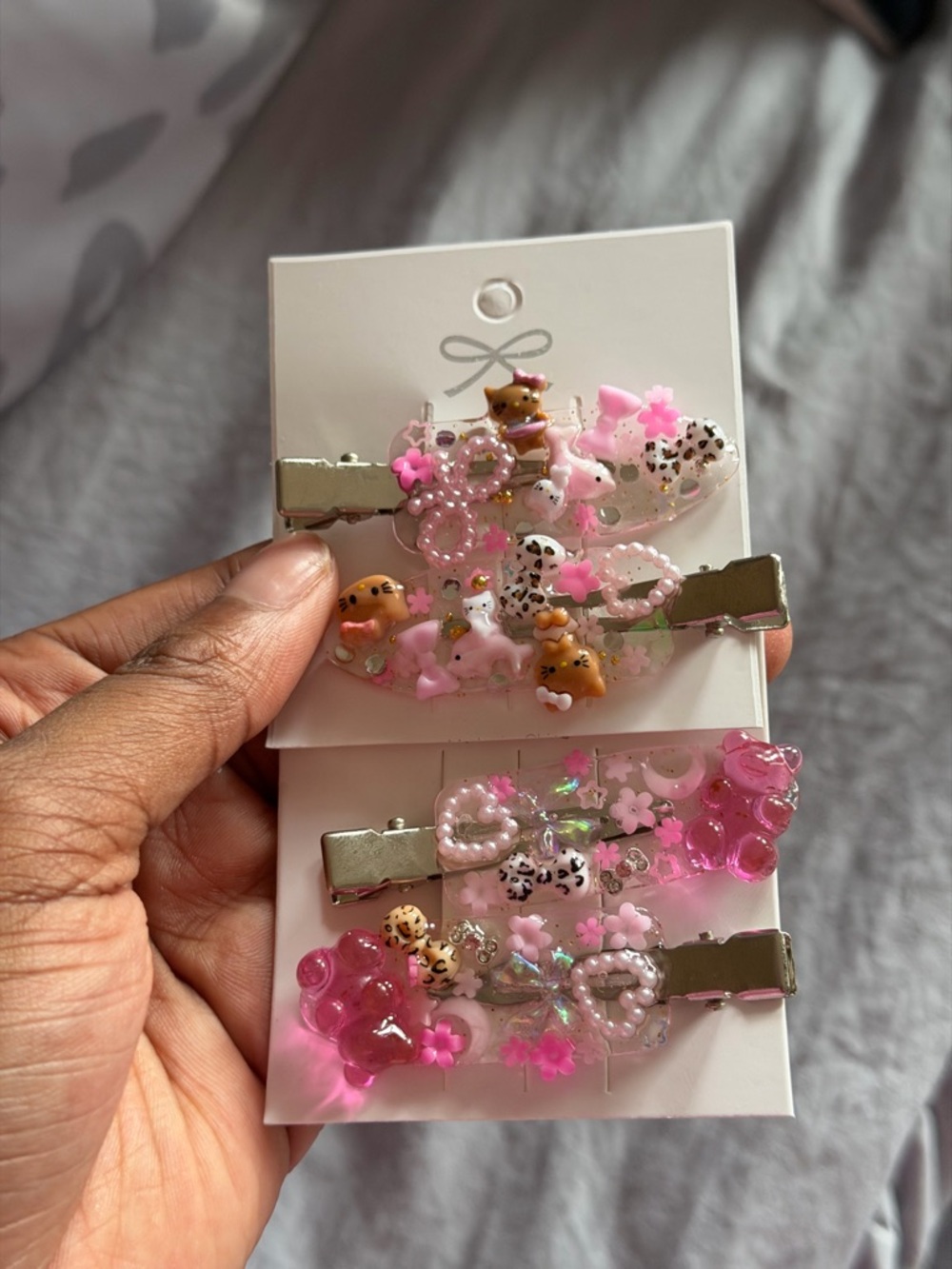 Handmade Junk Hair Clips - Pink Set